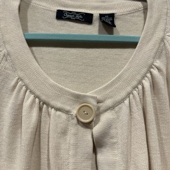 Crystal Kobe Cardigan Sweater 100% Cotton Button Front 3/4 Sleeve Women sz 2X - Picture 4 of 10